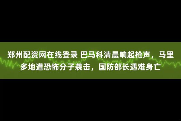 郑州配资网在线登录 巴马科清晨响起枪声，马里多地遭恐怖分子袭击，国防部长遇难身亡